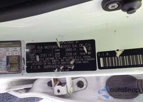 2018 Kia Forte Lx from USA, damaged, VIN 3KPFK4A79JE214436